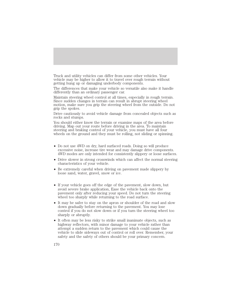 Driving | FORD 2003 Excursion v.2 User Manual | Page 170 / 272
