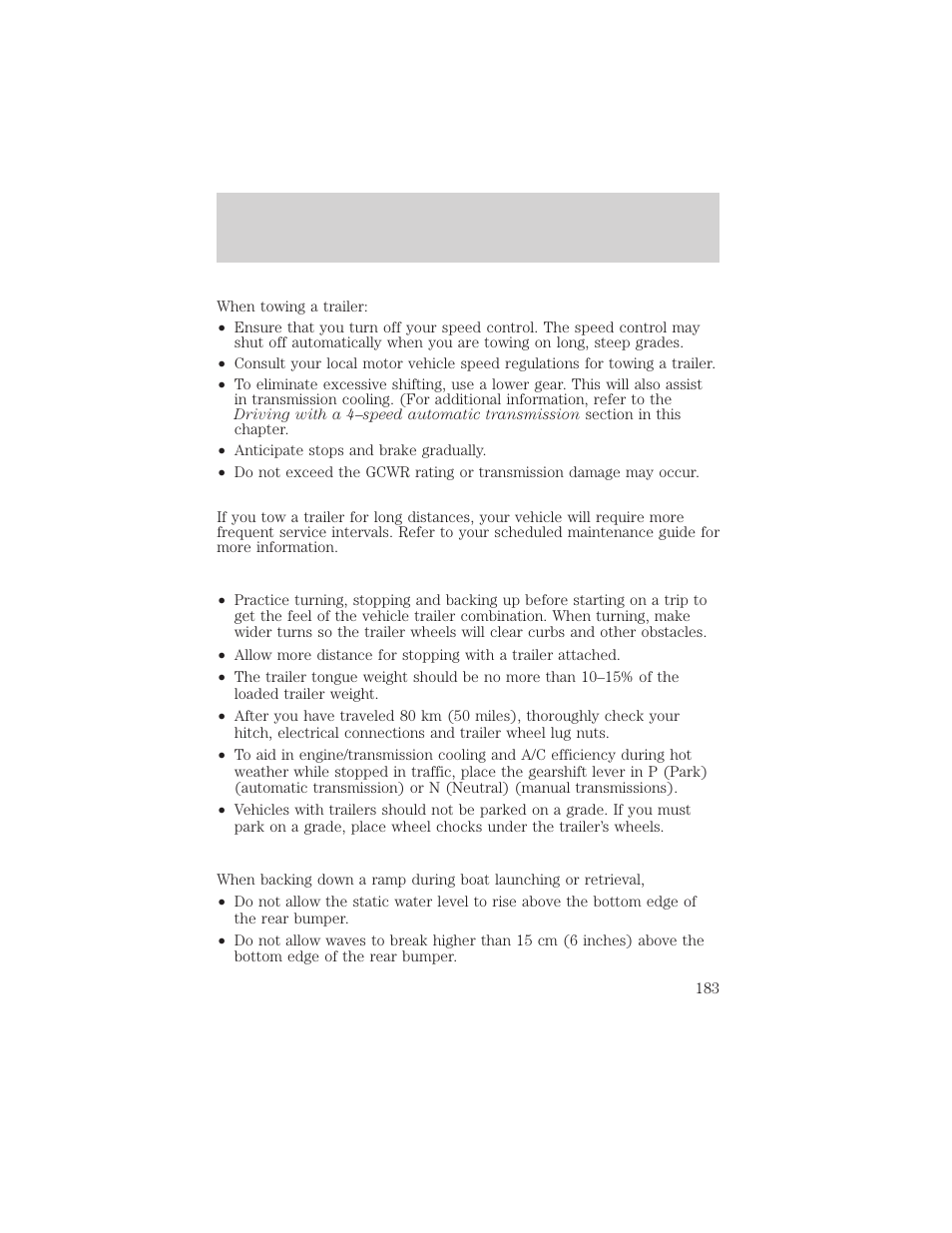 Driving | FORD 2003 Excursion v.2 User Manual | Page 183 / 272