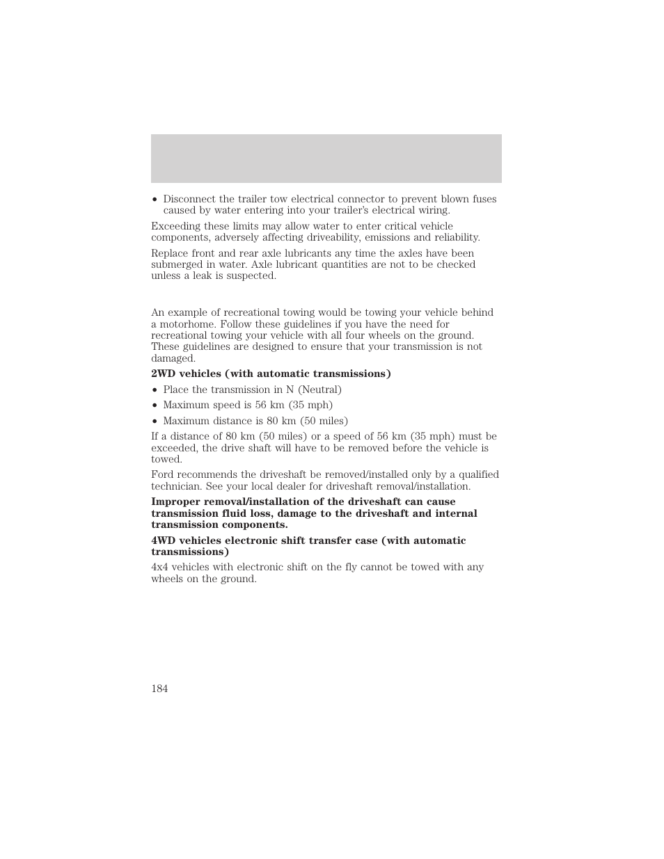 Driving | FORD 2003 Excursion v.2 User Manual | Page 184 / 272