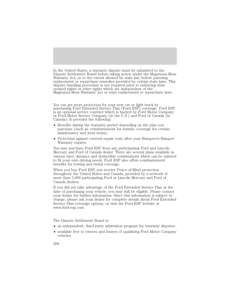 Customer assistance | FORD 2003 Excursion v.2 User Manual | Page 206 / 272