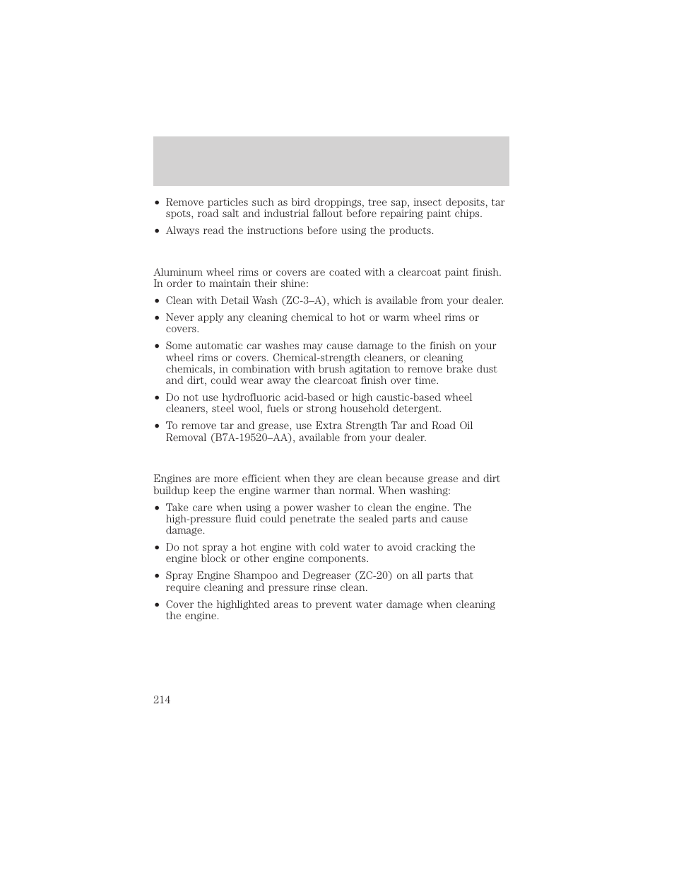Cleaning | FORD 2003 Excursion v.2 User Manual | Page 214 / 272