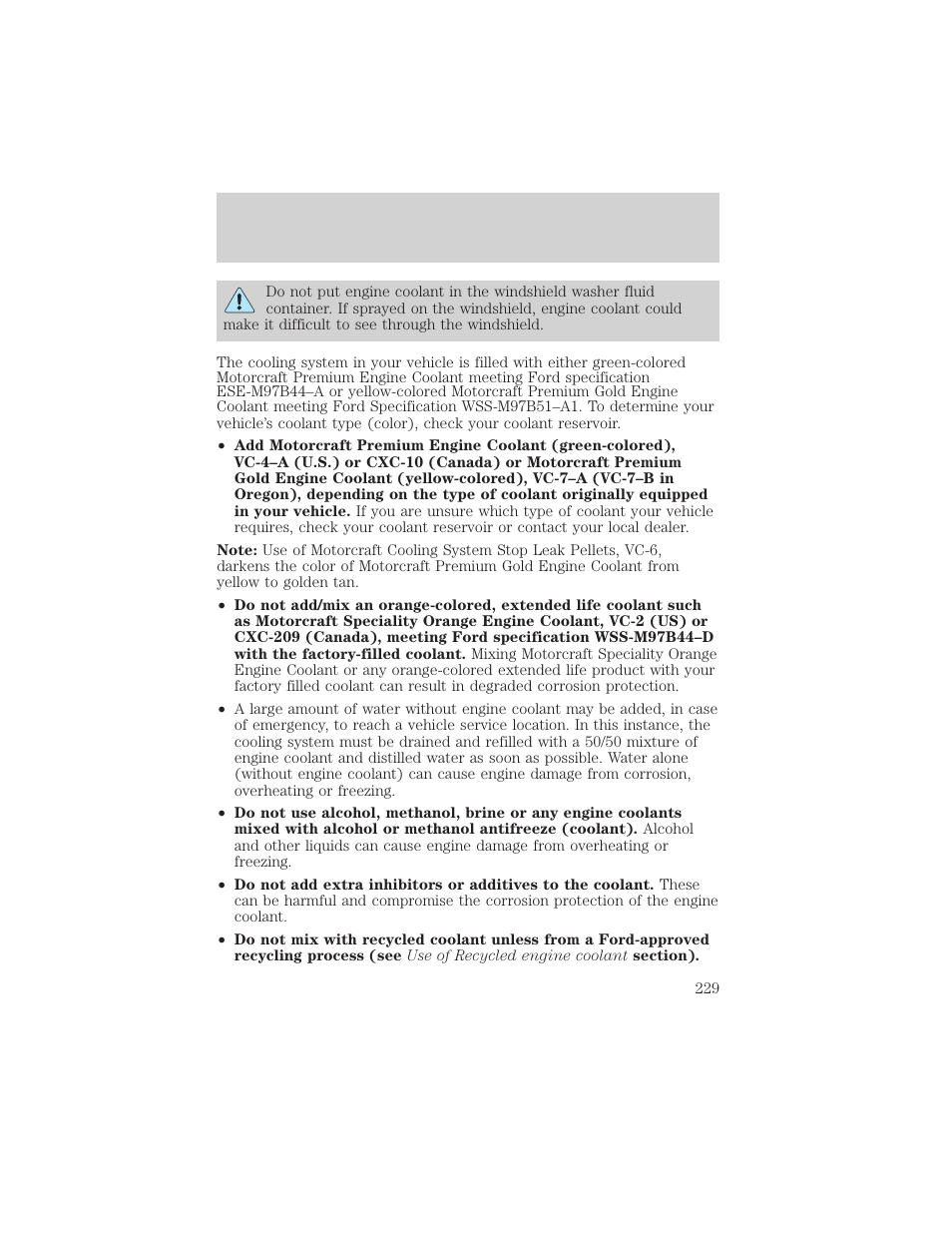 Maintenance and specifications | FORD 2003 Excursion v.2 User Manual | Page 229 / 272