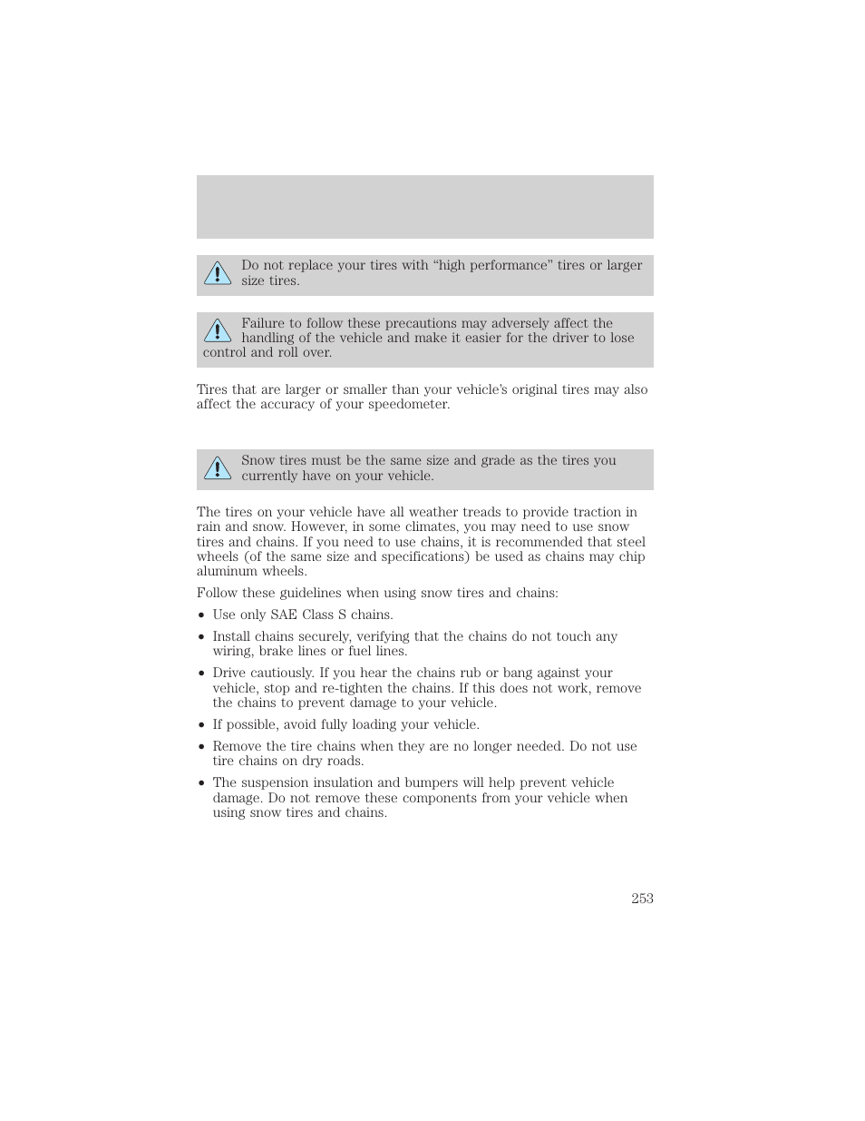 Maintenance and specifications | FORD 2003 Excursion v.2 User Manual | Page 253 / 272