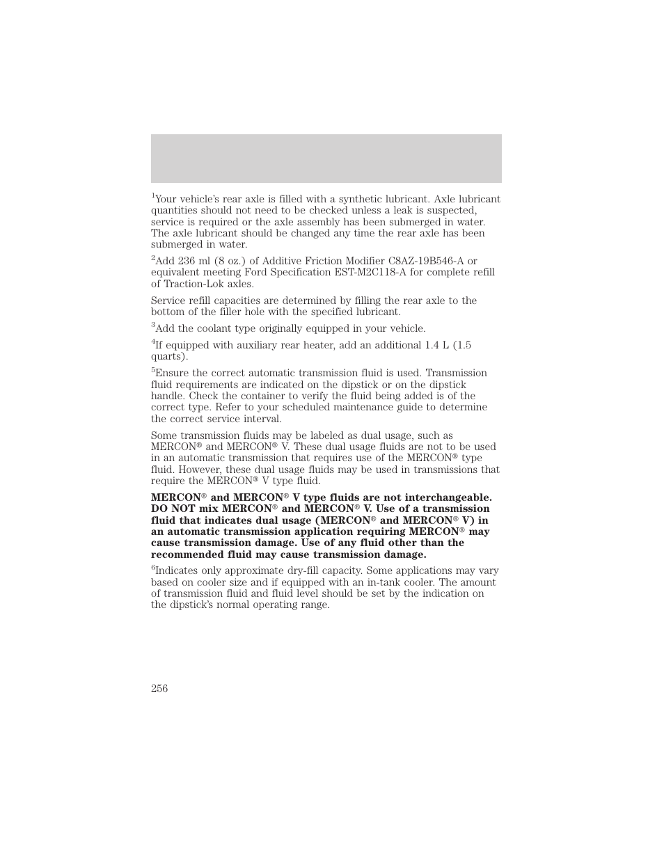 Maintenance and specifications | FORD 2003 Excursion v.2 User Manual | Page 256 / 272