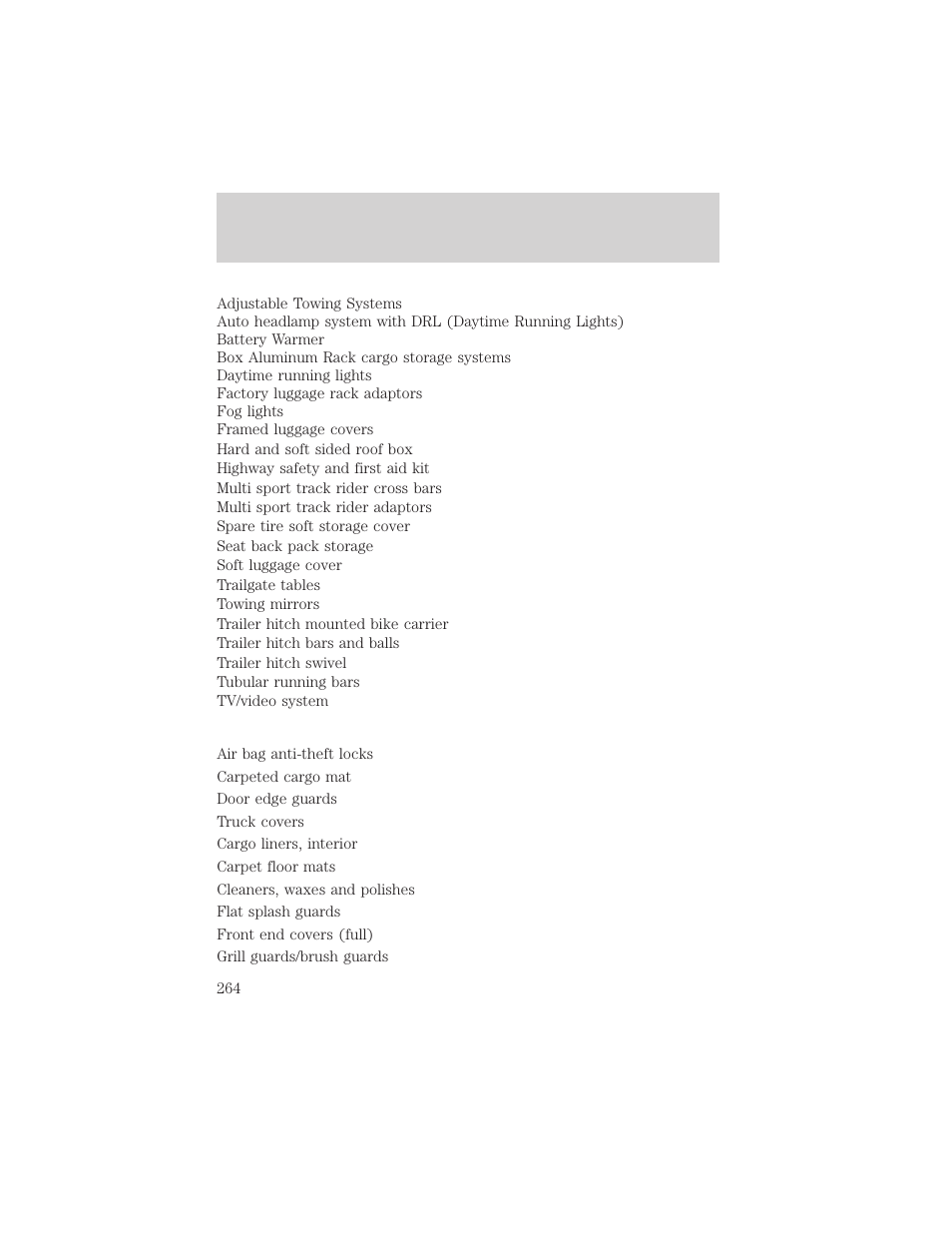 Accessories | FORD 2003 Excursion v.2 User Manual | Page 264 / 272