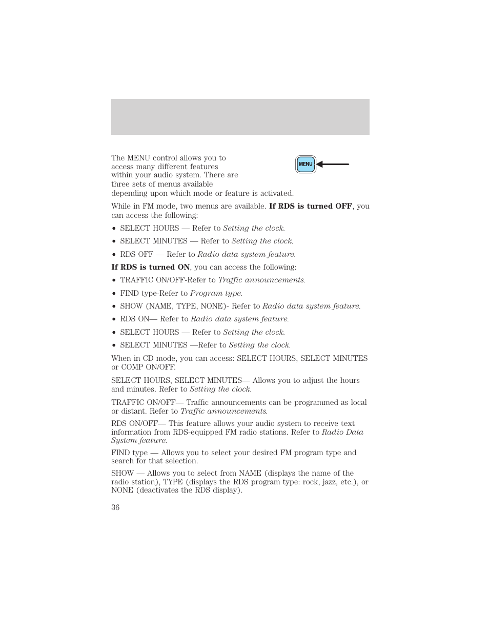 Entertainment systems | FORD 2003 Excursion v.2 User Manual | Page 36 / 272