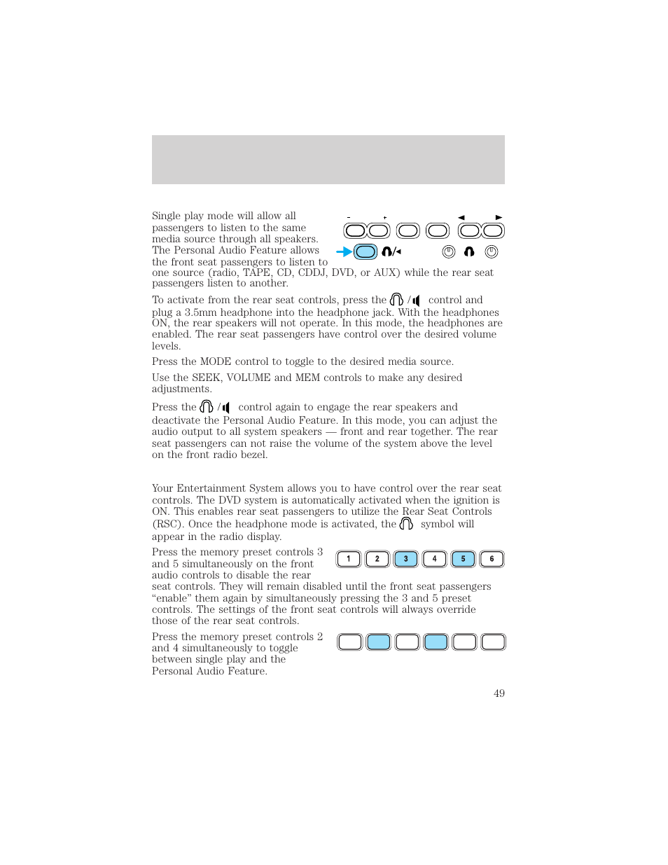 Entertainment systems | FORD 2003 Excursion v.2 User Manual | Page 49 / 272