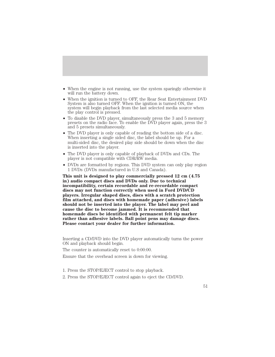 Entertainment systems | FORD 2003 Excursion v.2 User Manual | Page 51 / 272