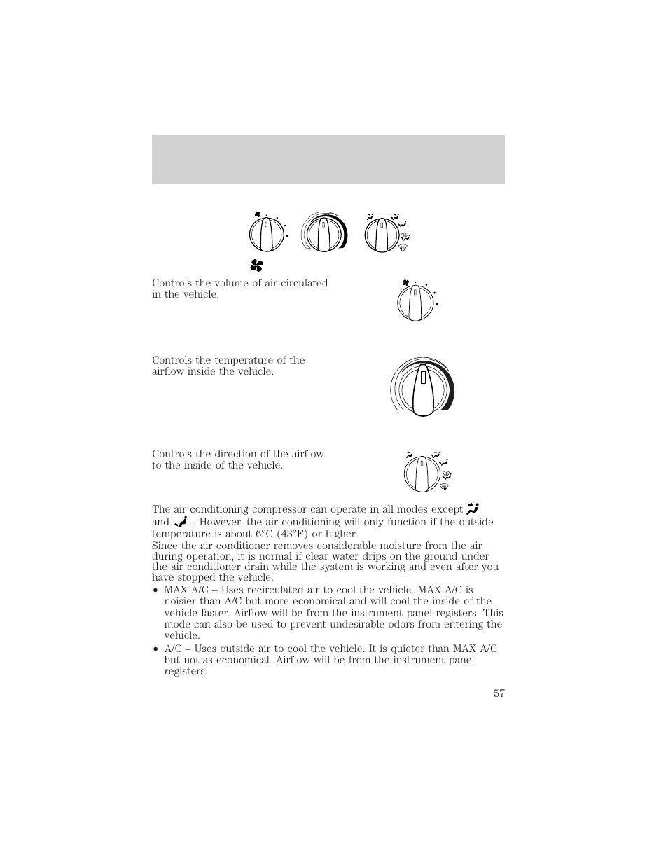 Climate controls | FORD 2003 Excursion v.2 User Manual | Page 57 / 272