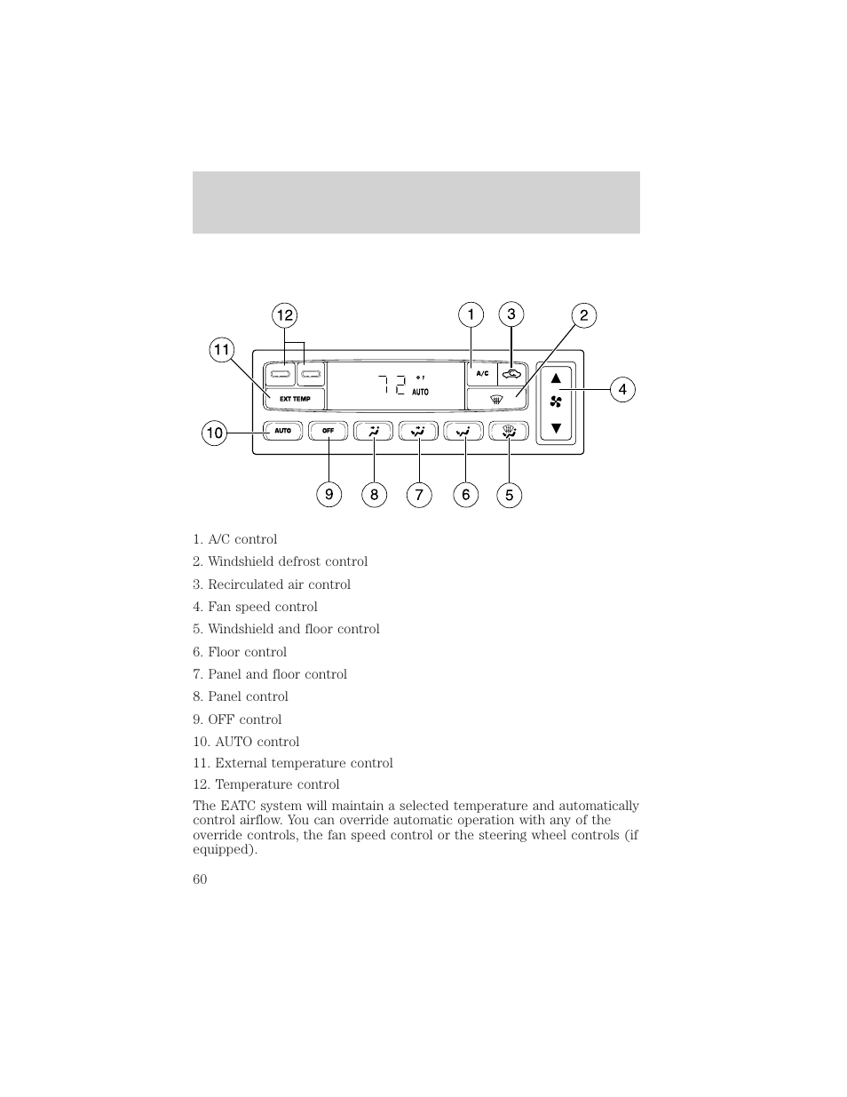 Climate controls | FORD 2003 Excursion v.2 User Manual | Page 60 / 272