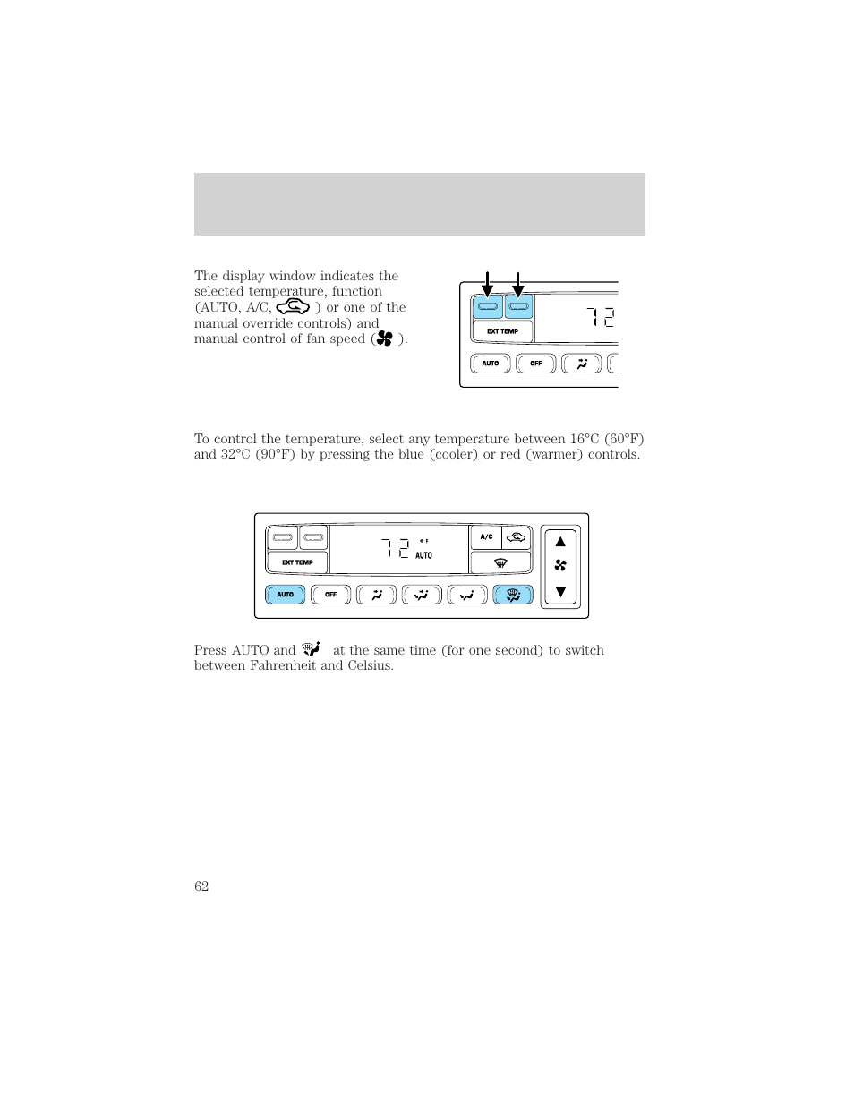 Climate controls | FORD 2003 Excursion v.2 User Manual | Page 62 / 272