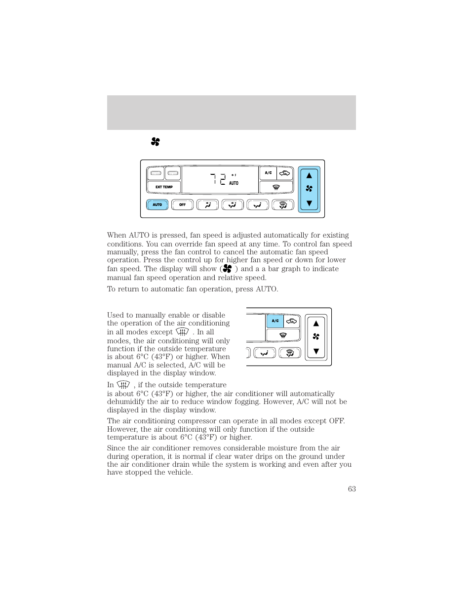 Climate controls | FORD 2003 Excursion v.2 User Manual | Page 63 / 272