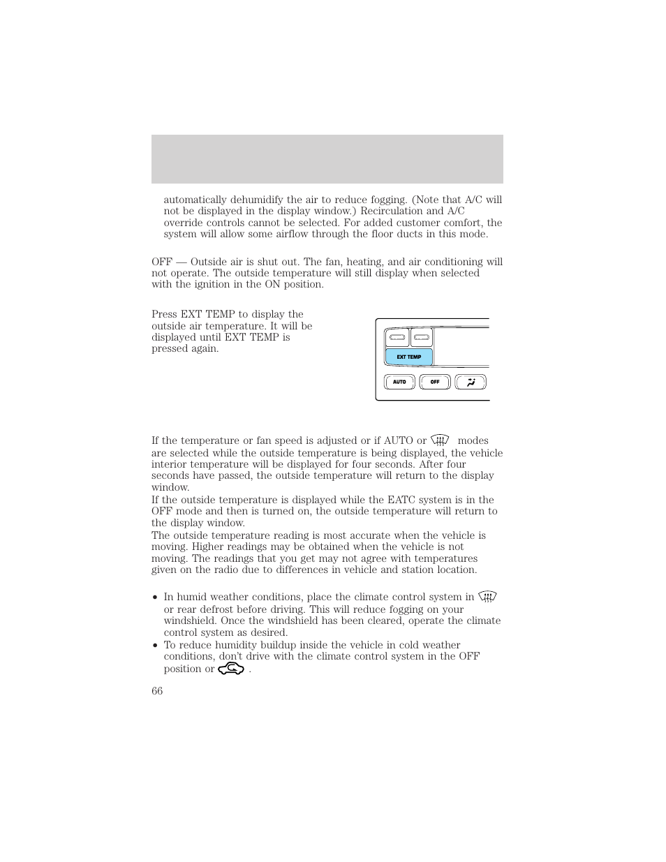 Climate controls | FORD 2003 Excursion v.2 User Manual | Page 66 / 272