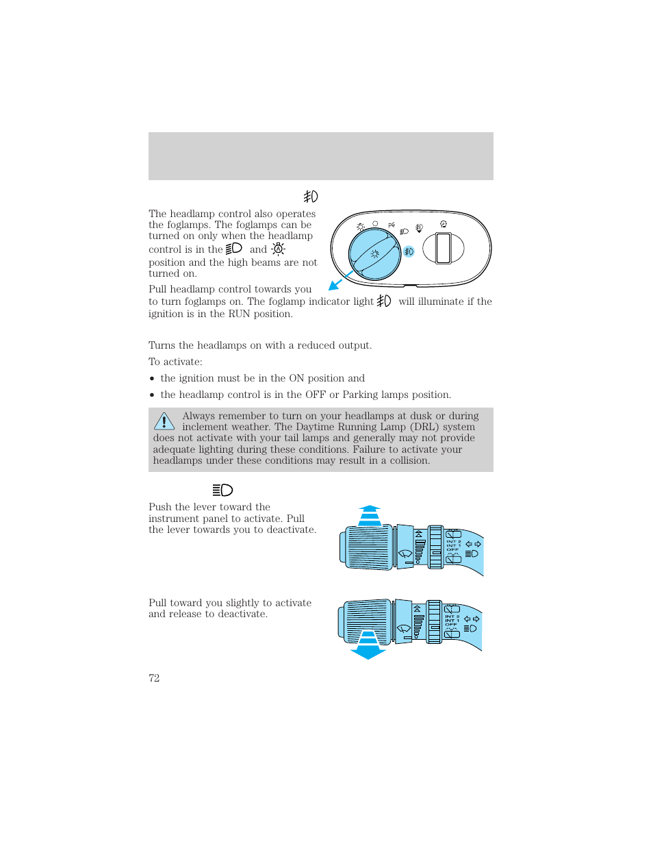 Lights | FORD 2003 Excursion v.2 User Manual | Page 72 / 272