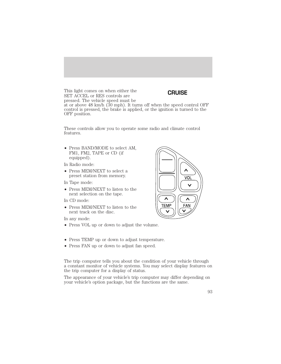 Driver controls | FORD 2003 Excursion v.2 User Manual | Page 93 / 272