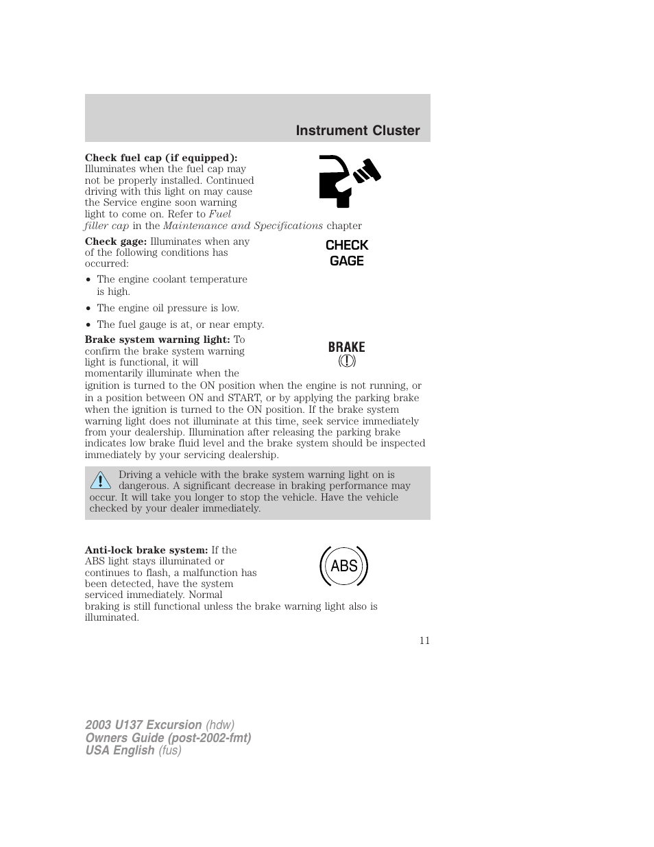 FORD 2003 Excursion v.3 User Manual | Page 11 / 256