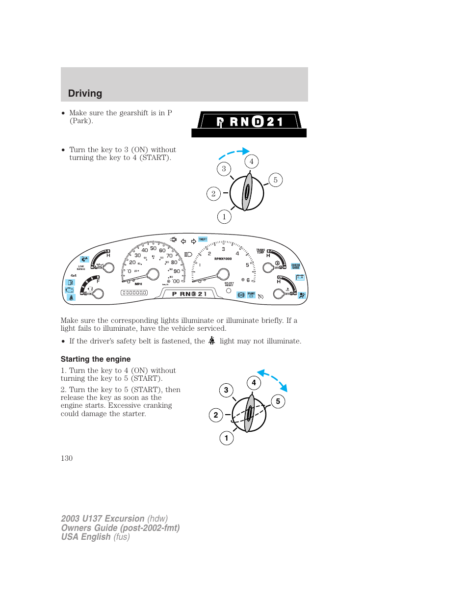 Driving | FORD 2003 Excursion v.3 User Manual | Page 130 / 256