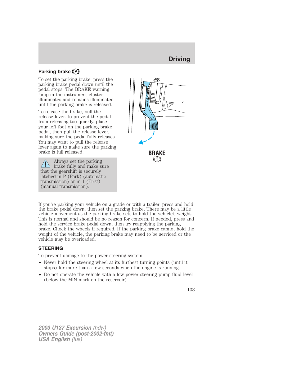 Driving | FORD 2003 Excursion v.3 User Manual | Page 133 / 256