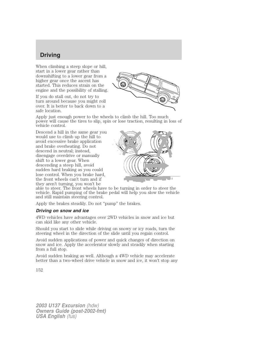 Driving | FORD 2003 Excursion v.3 User Manual | Page 152 / 256