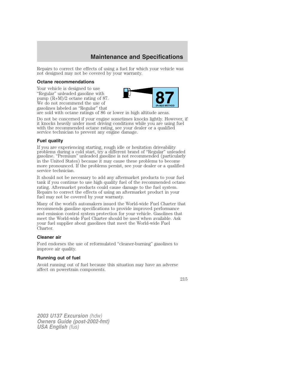 FORD 2003 Excursion v.3 User Manual | Page 215 / 256
