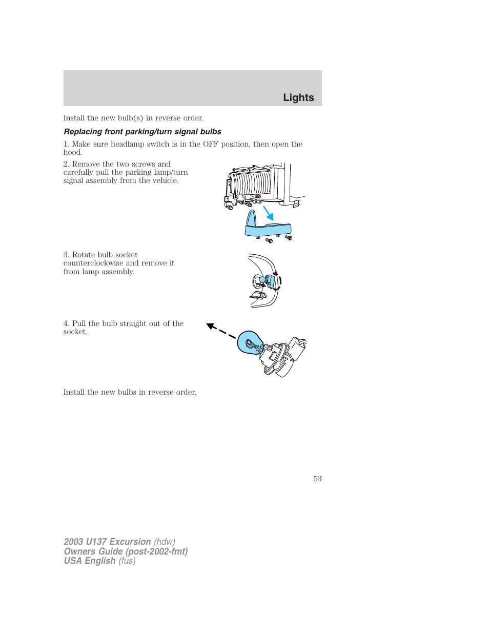 Lights | FORD 2003 Excursion v.3 User Manual | Page 53 / 256