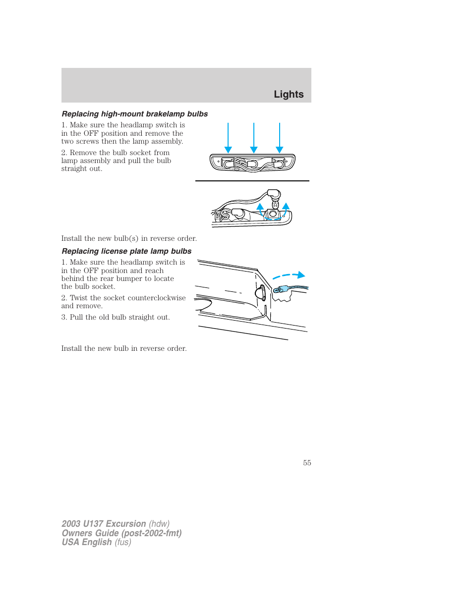 Lights | FORD 2003 Excursion v.3 User Manual | Page 55 / 256