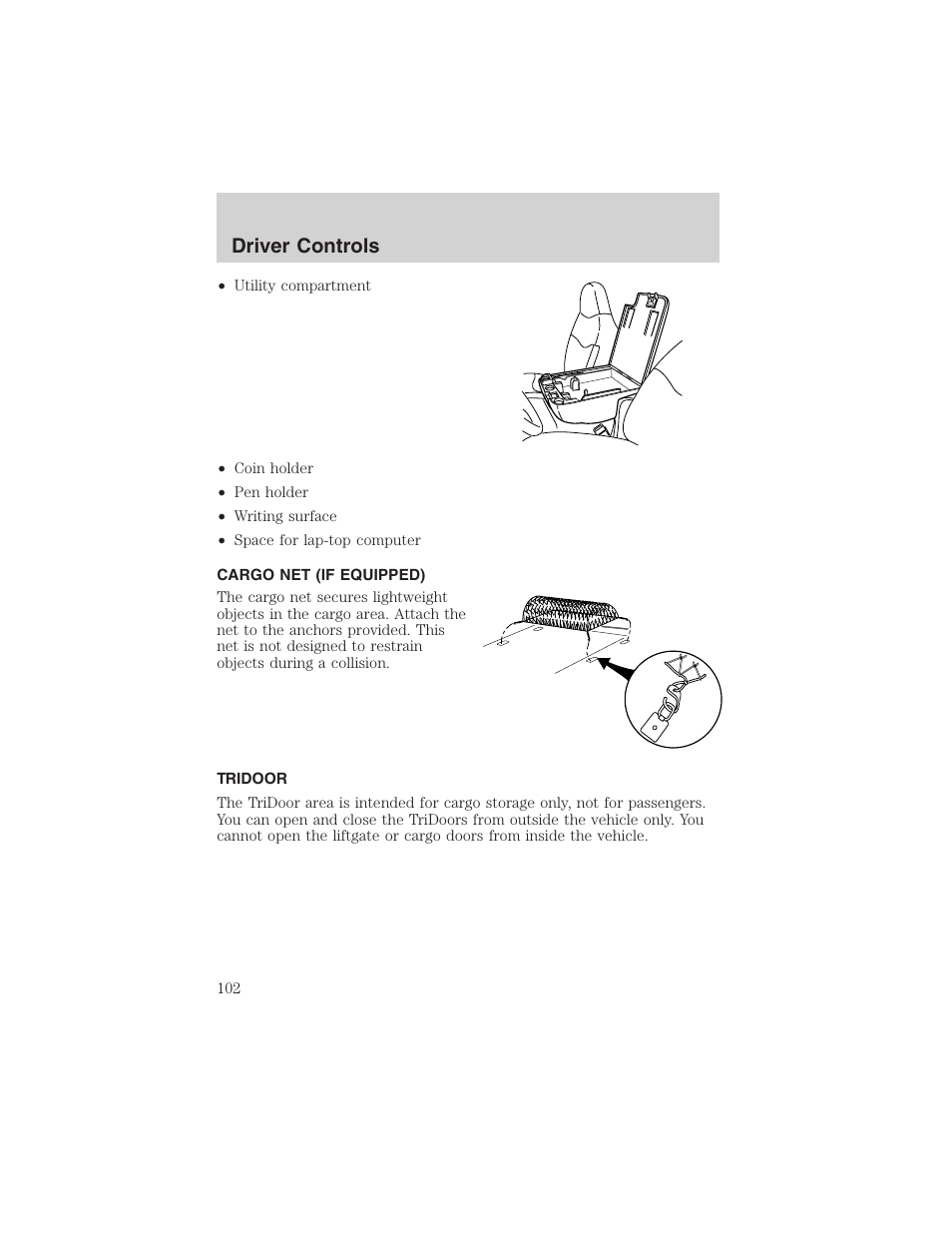 Driver controls | FORD 2003 Excursion v.4 User Manual | Page 102 / 272