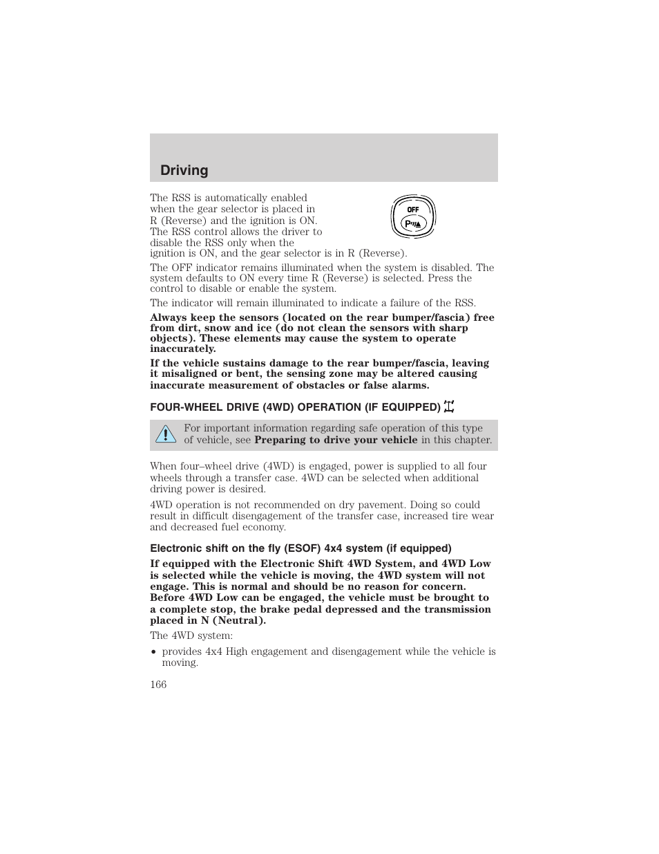 Driving | FORD 2003 Excursion v.4 User Manual | Page 166 / 272