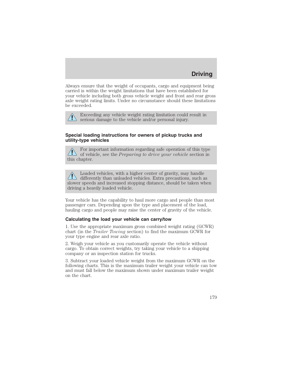Driving | FORD 2003 Excursion v.4 User Manual | Page 179 / 272