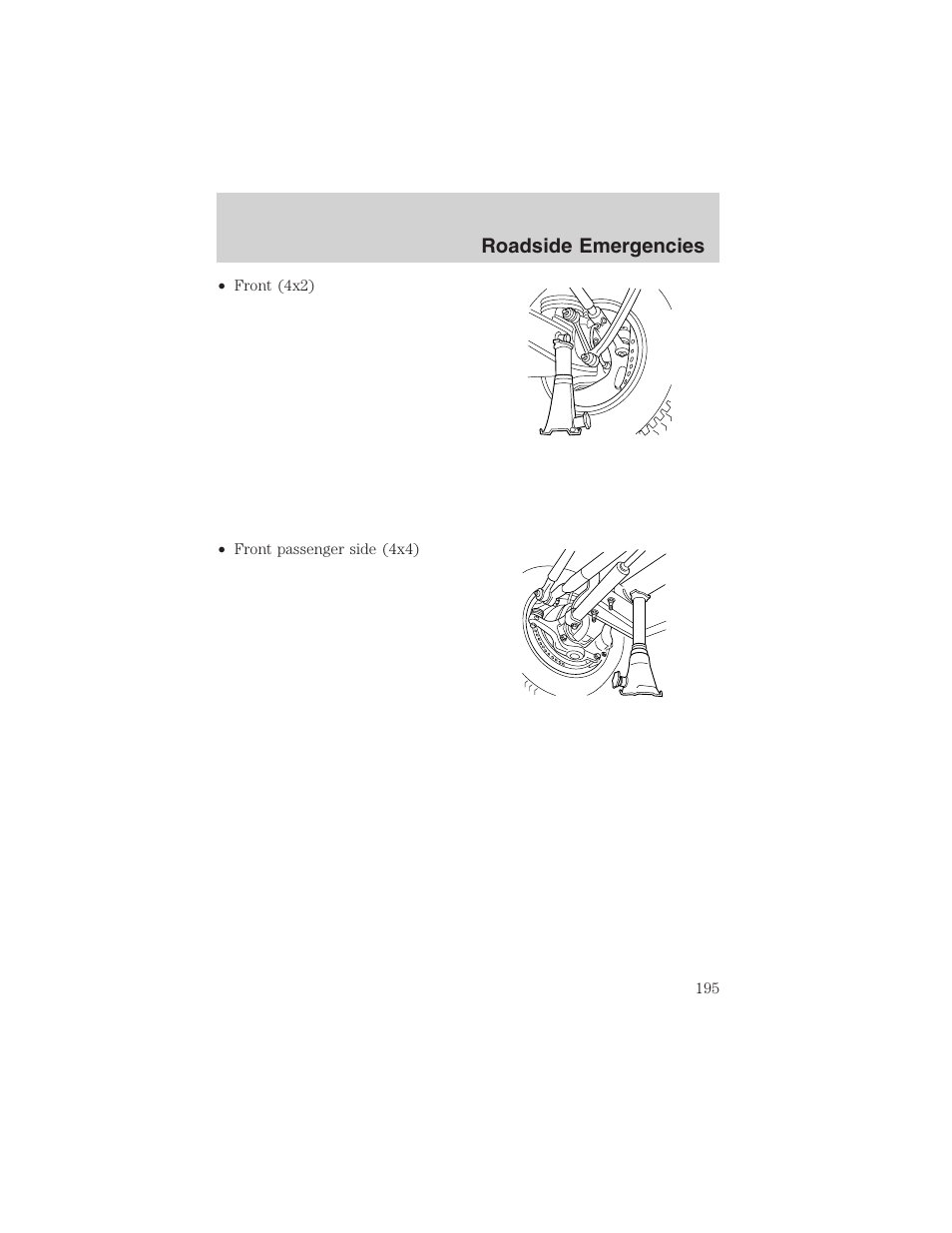 Roadside emergencies | FORD 2003 Excursion v.4 User Manual | Page 195 / 272