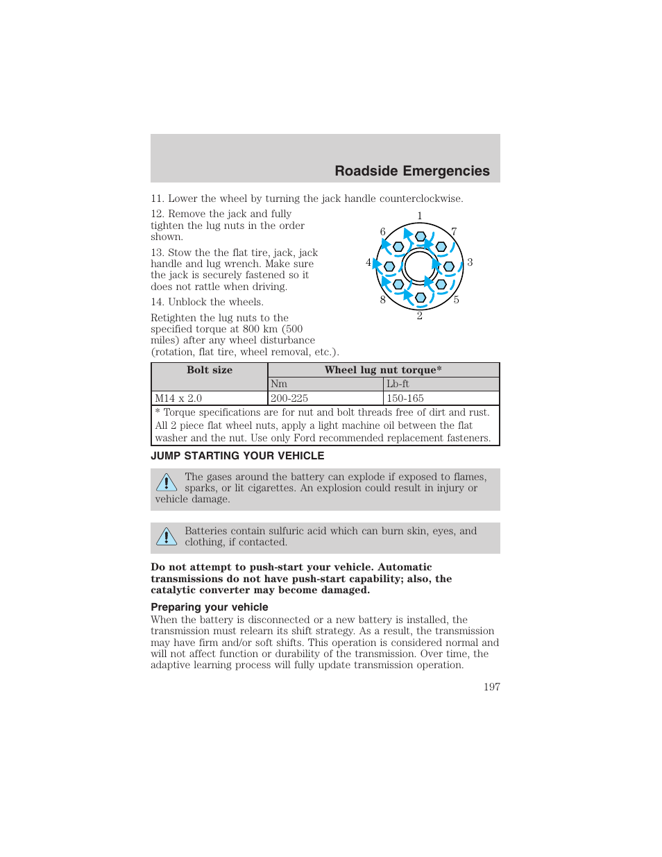 Roadside emergencies | FORD 2003 Excursion v.4 User Manual | Page 197 / 272