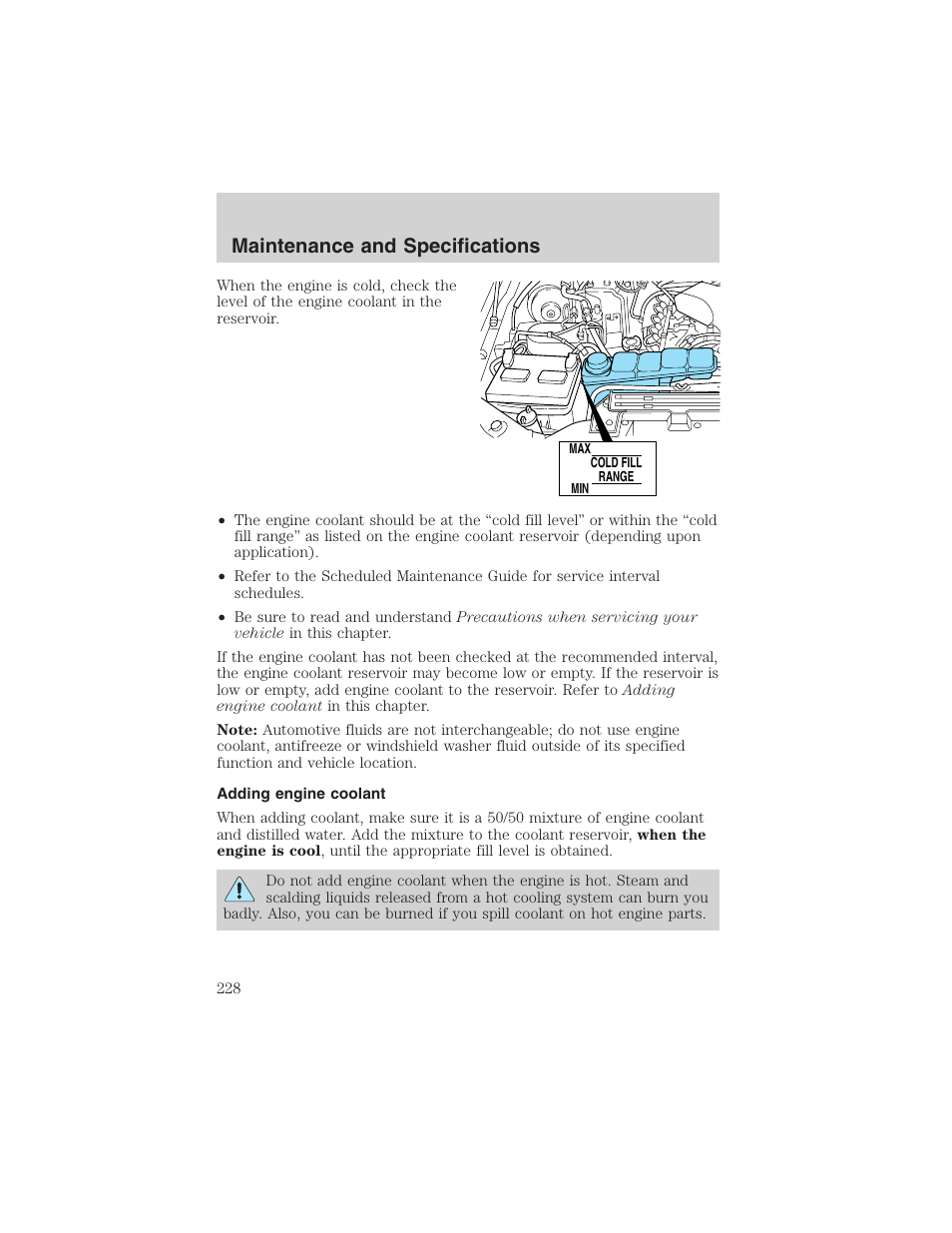 Maintenance and specifications | FORD 2003 Excursion v.4 User Manual | Page 228 / 272