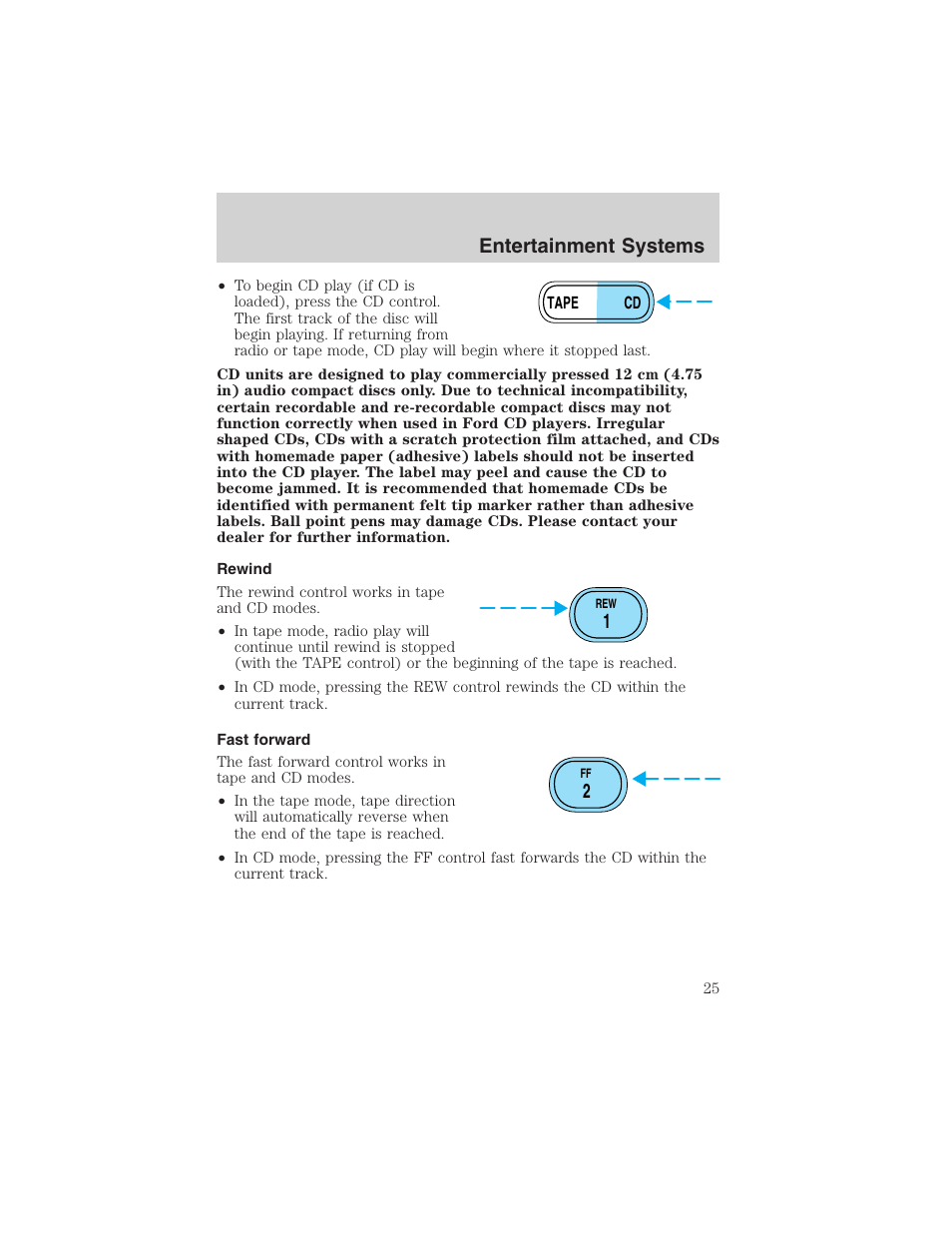 Entertainment systems | FORD 2003 Excursion v.4 User Manual | Page 25 / 272