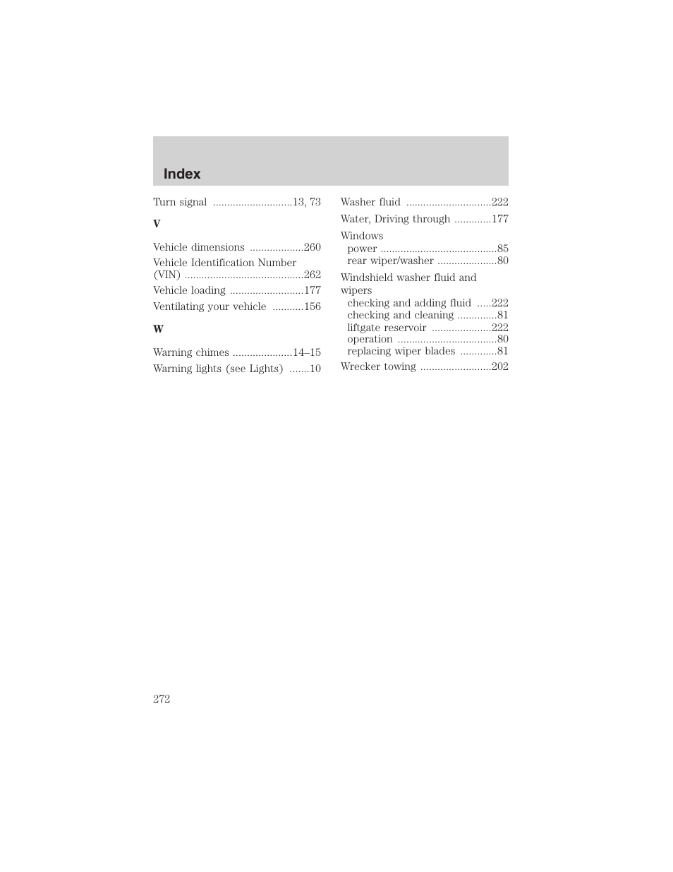 Index | FORD 2003 Excursion v.4 User Manual | Page 272 / 272