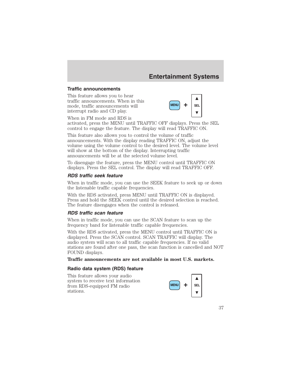 Entertainment systems | FORD 2003 Excursion v.4 User Manual | Page 37 / 272