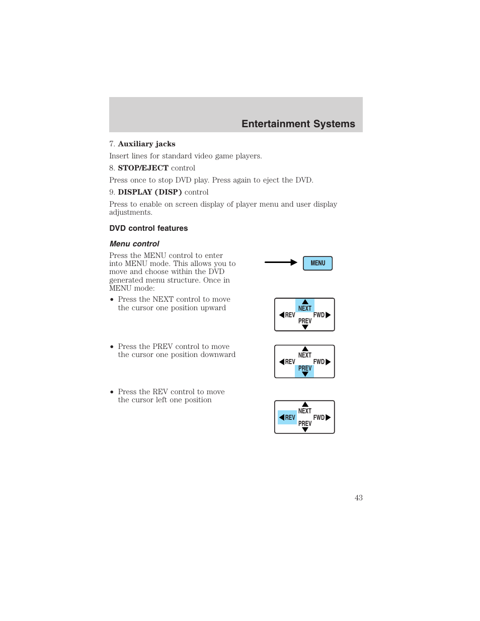 Entertainment systems | FORD 2003 Excursion v.4 User Manual | Page 43 / 272