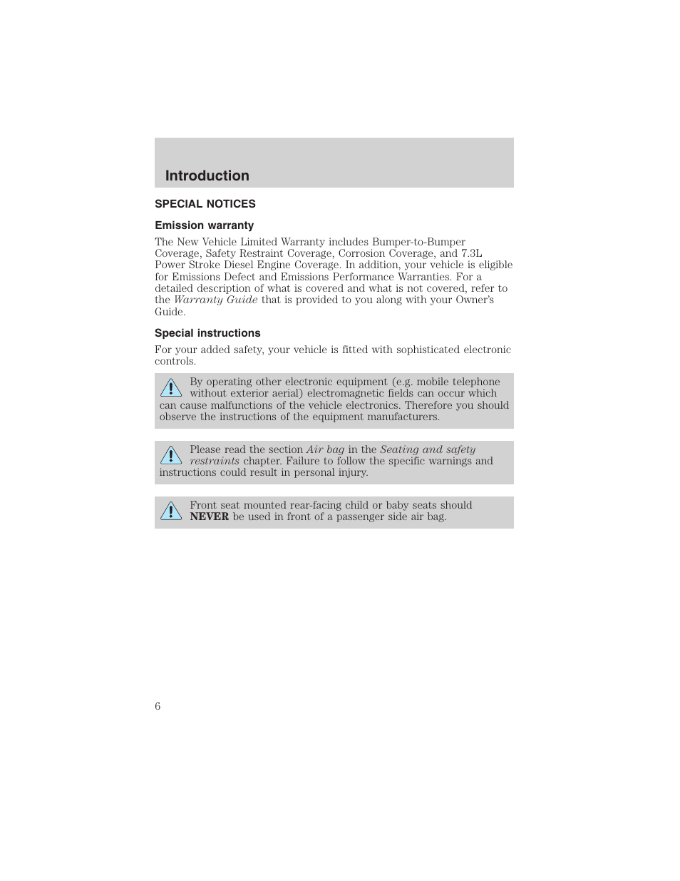 Introduction | FORD 2003 Excursion v.4 User Manual | Page 6 / 272