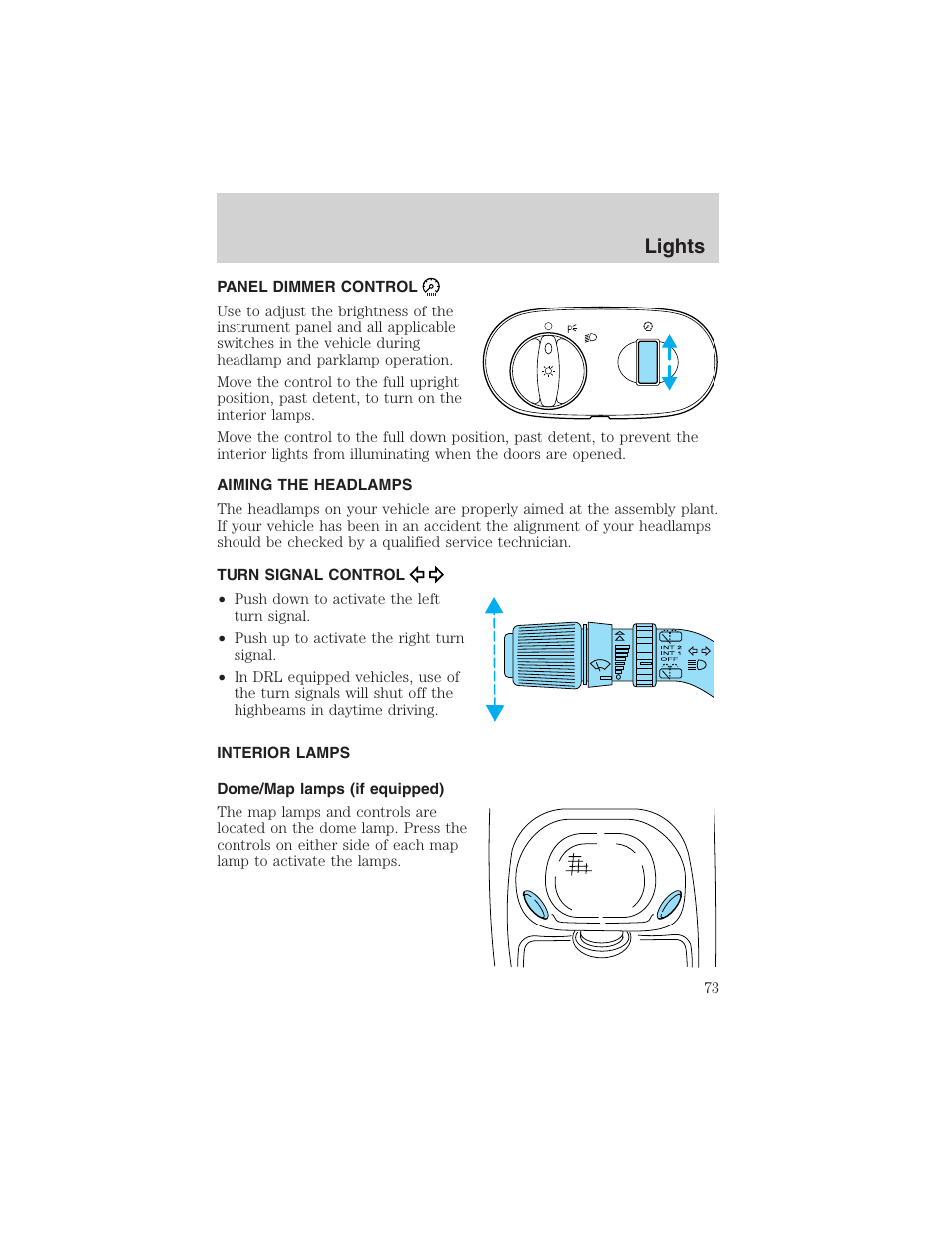 Lights | FORD 2003 Excursion v.4 User Manual | Page 73 / 272