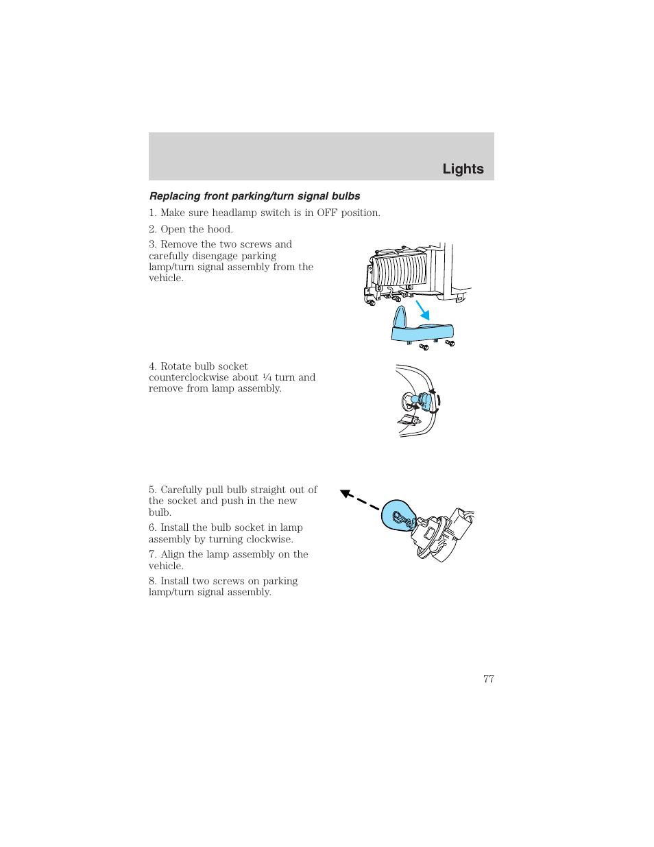 Lights | FORD 2003 Excursion v.4 User Manual | Page 77 / 272