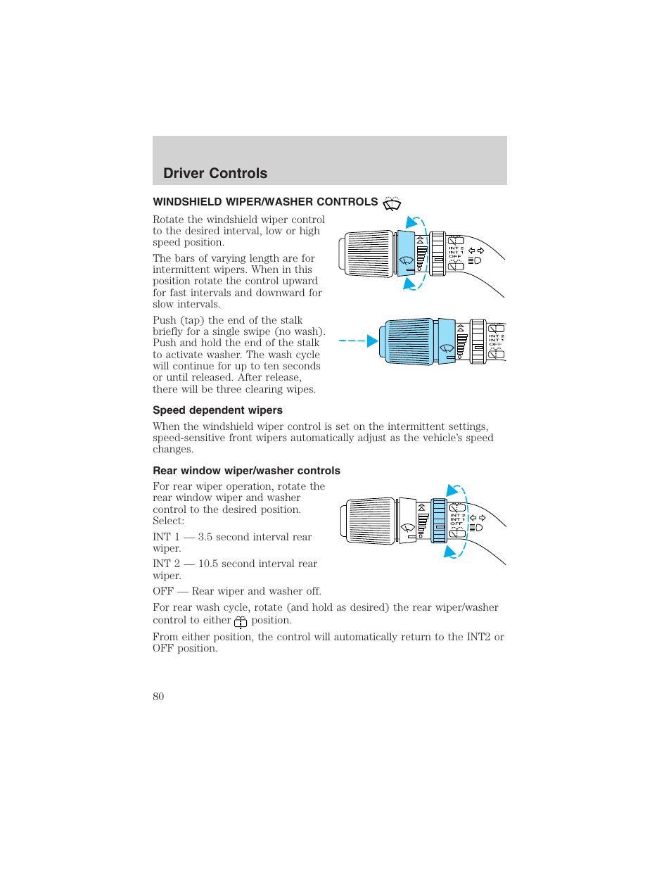Driver controls | FORD 2003 Excursion v.4 User Manual | Page 80 / 272
