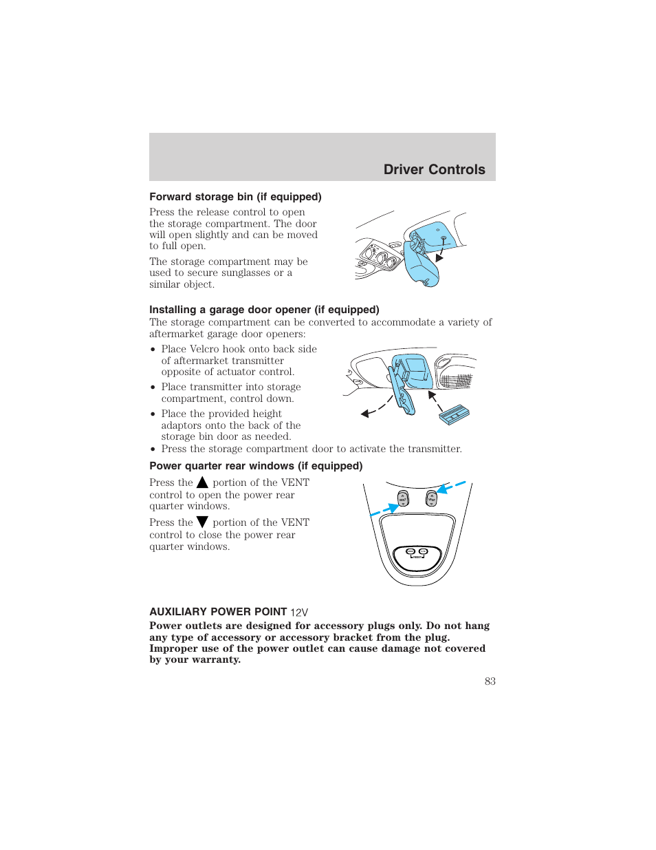 Driver controls | FORD 2003 Excursion v.4 User Manual | Page 83 / 272