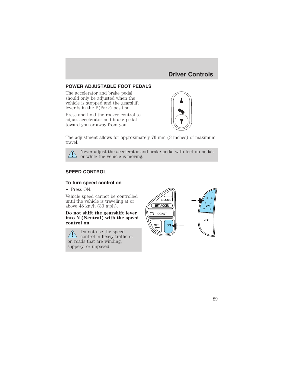Driver controls | FORD 2003 Excursion v.4 User Manual | Page 89 / 272