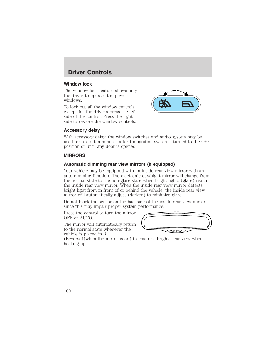 Driver controls | FORD 2003 Expedition v.1 User Manual | Page 100 / 320