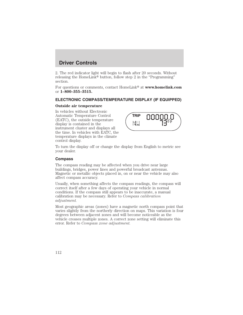 Driver controls | FORD 2003 Expedition v.1 User Manual | Page 112 / 320