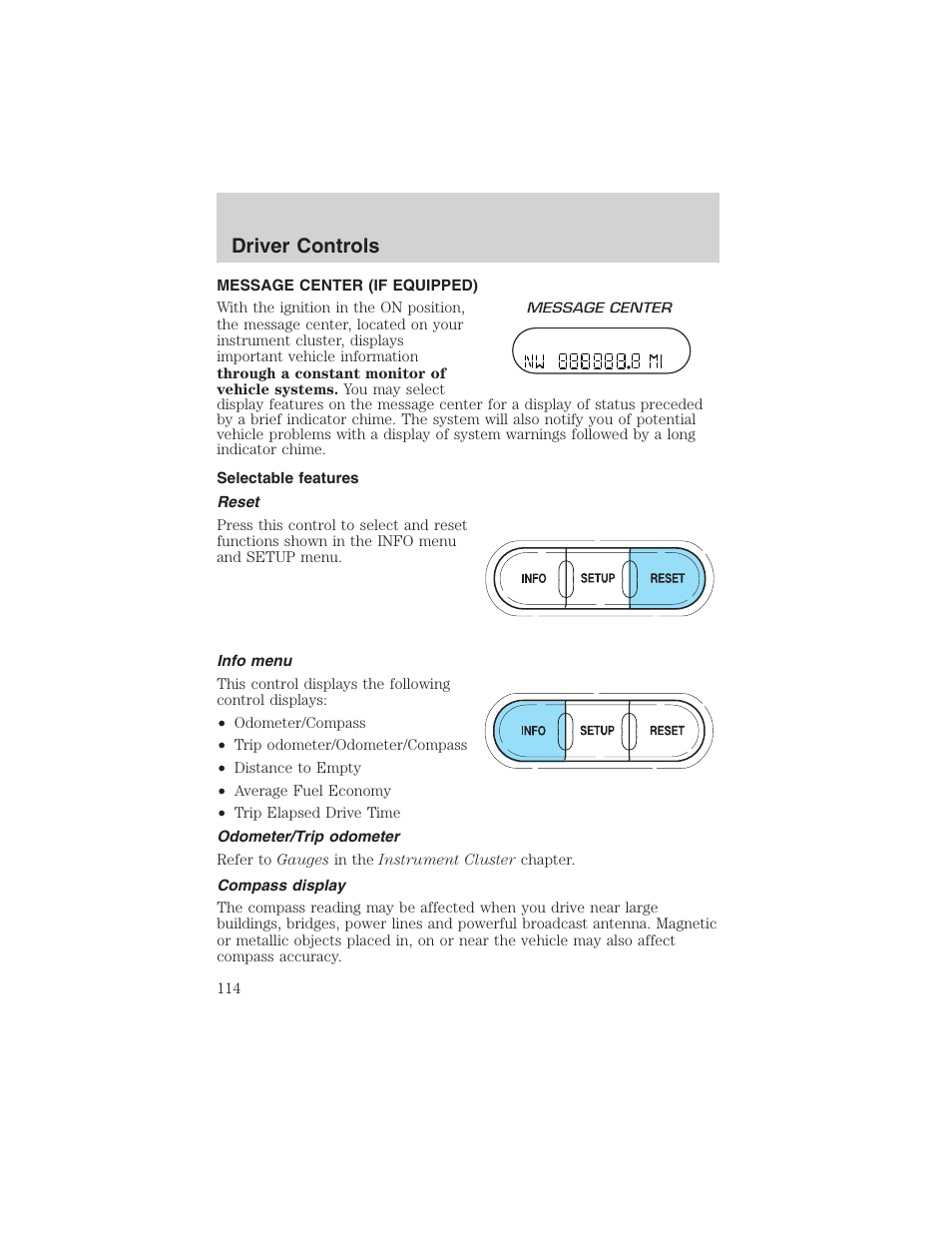 Driver controls | FORD 2003 Expedition v.1 User Manual | Page 114 / 320