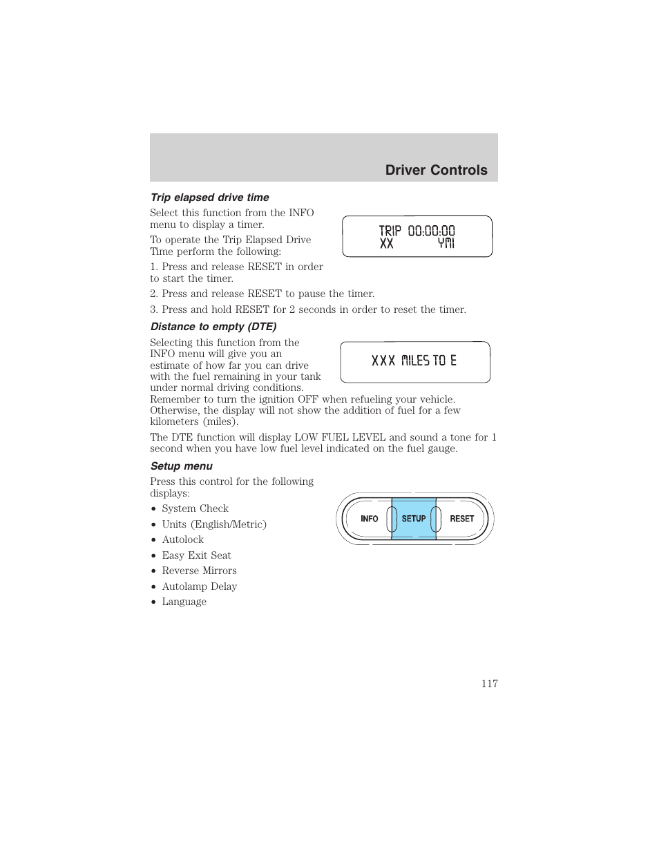 Driver controls | FORD 2003 Expedition v.1 User Manual | Page 117 / 320