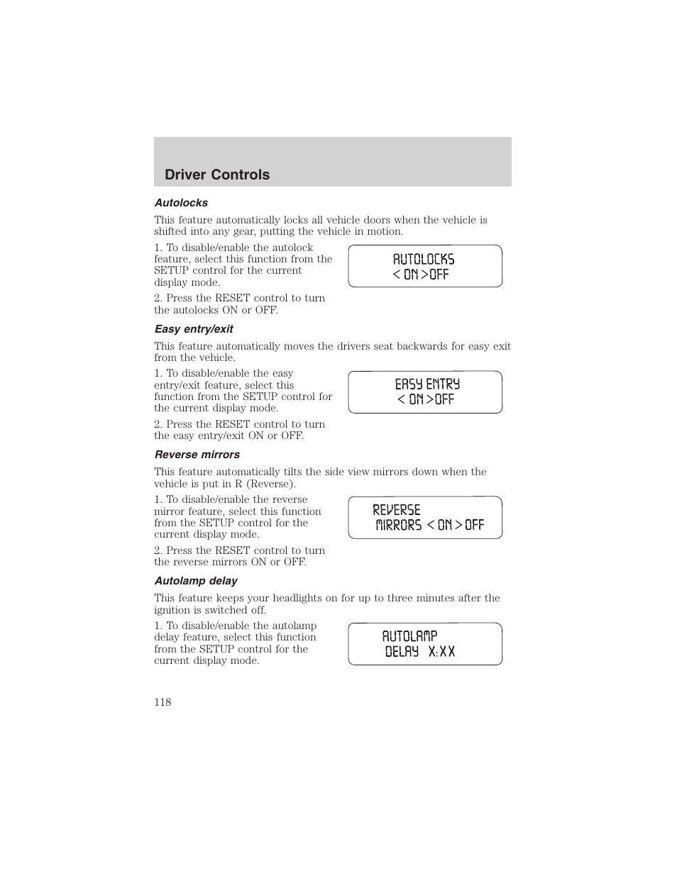 Driver controls | FORD 2003 Expedition v.1 User Manual | Page 118 / 320