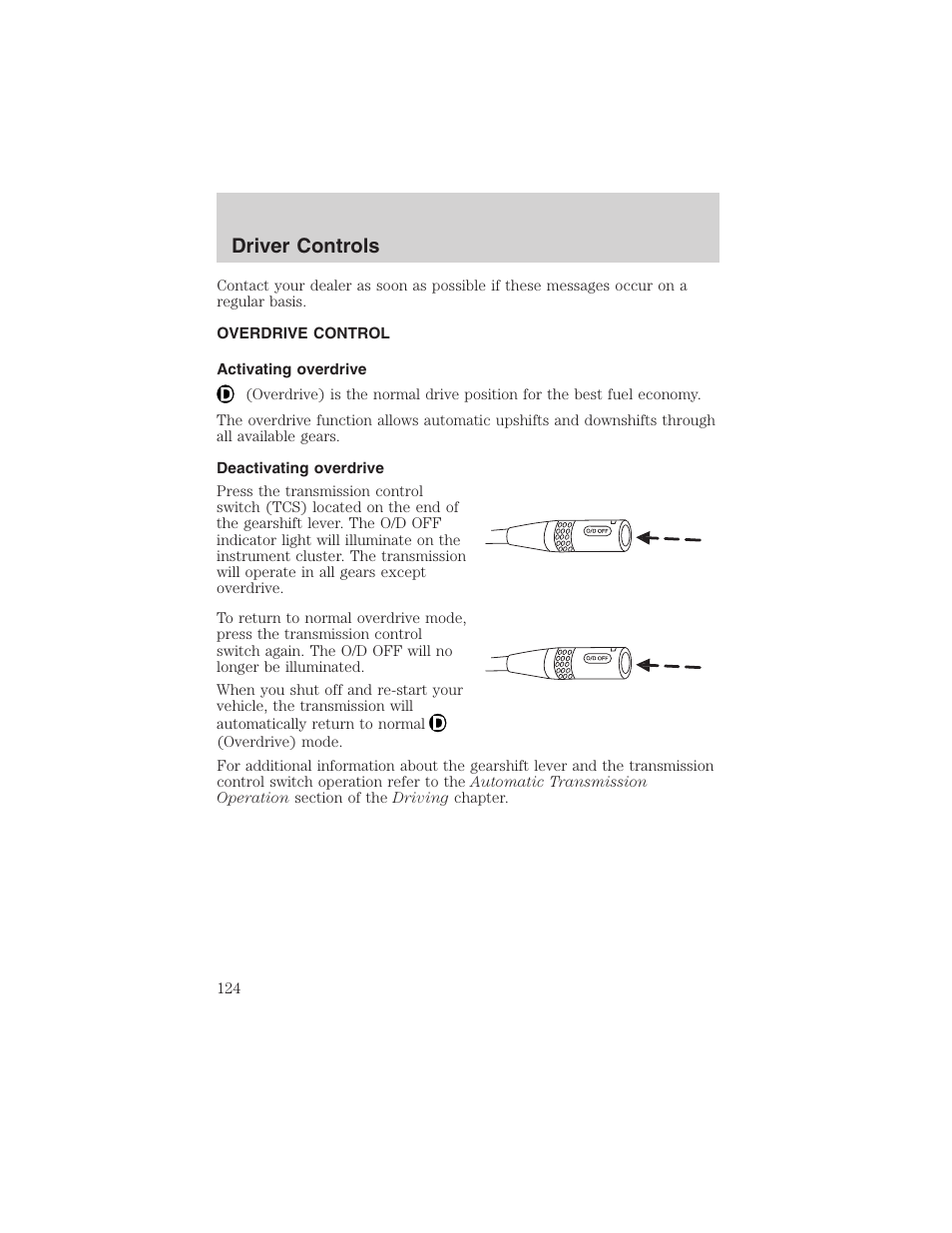 Driver controls | FORD 2003 Expedition v.1 User Manual | Page 124 / 320