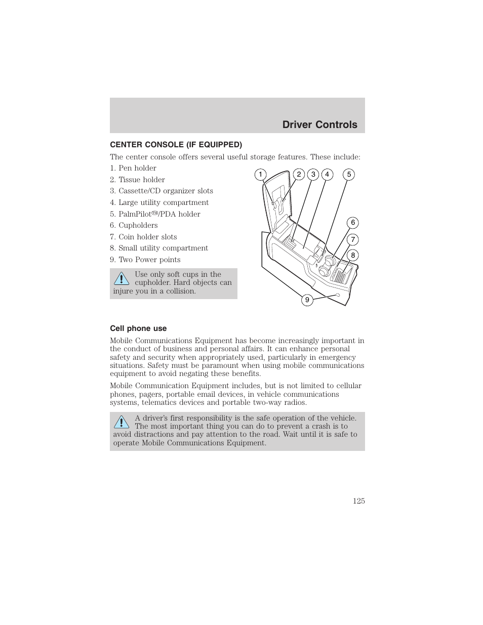 Driver controls | FORD 2003 Expedition v.1 User Manual | Page 125 / 320