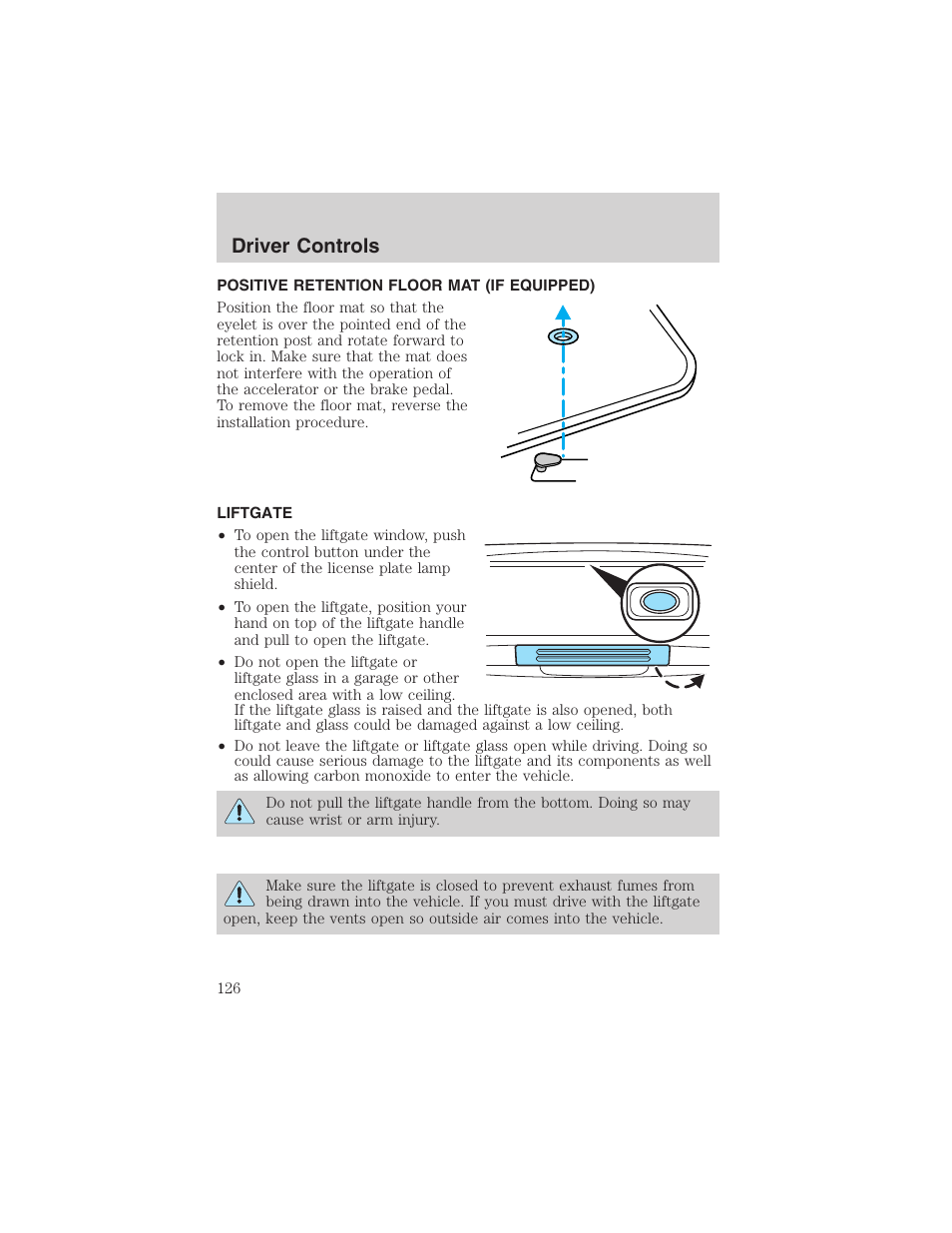 Driver controls | FORD 2003 Expedition v.1 User Manual | Page 126 / 320